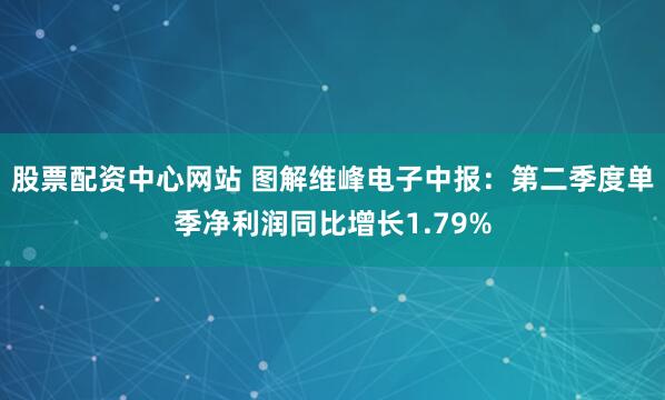 股票配资中心网站 图解维峰电子中报：第二季度单季净利润同比增长1.79%